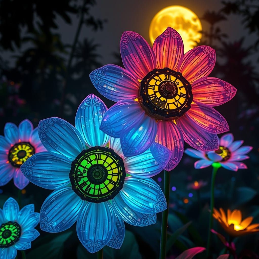 Surreal Steampunk Garden Blooms with Clockwork Flowers