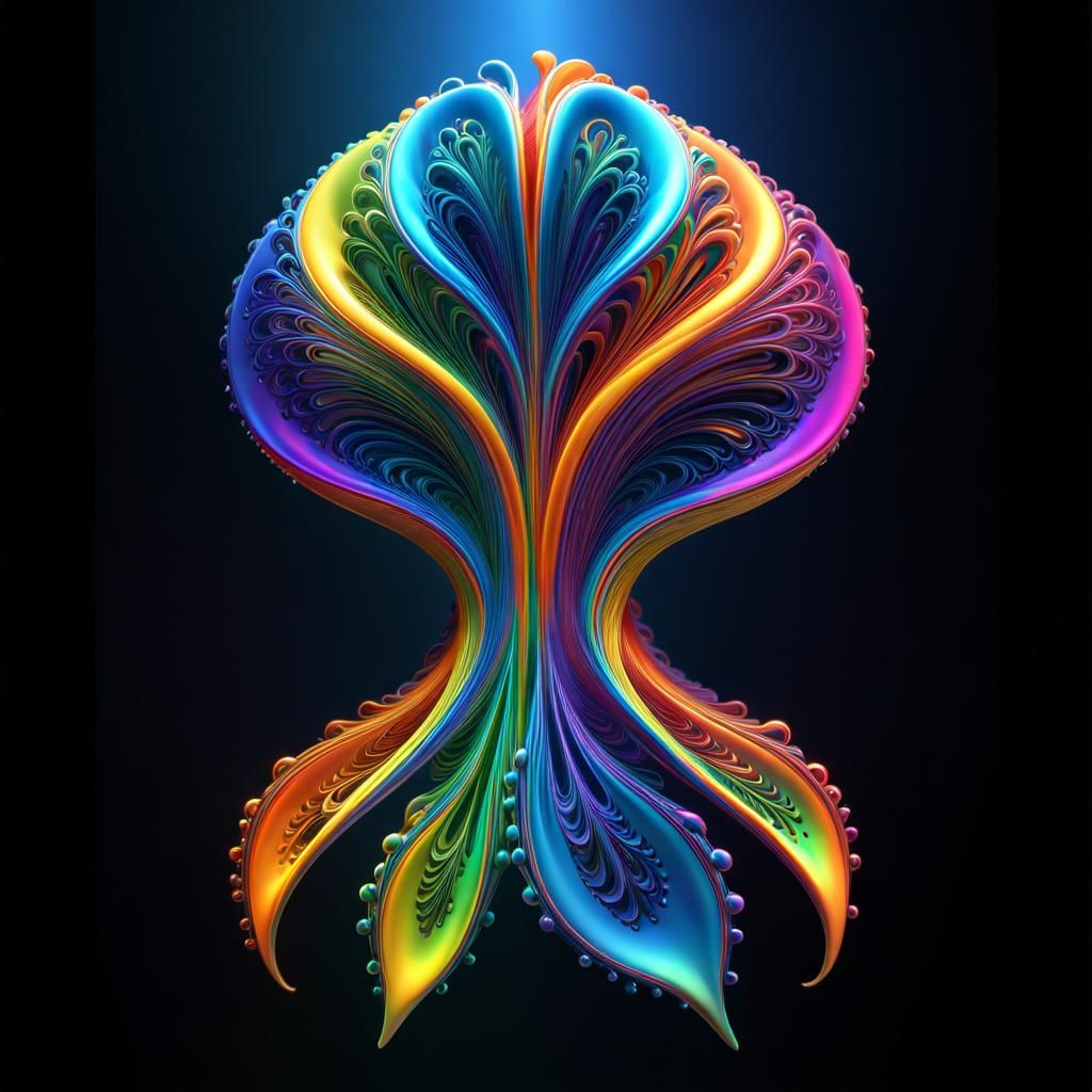 Vibrant, Twisted Amoeba in Hyperrealistic 3D