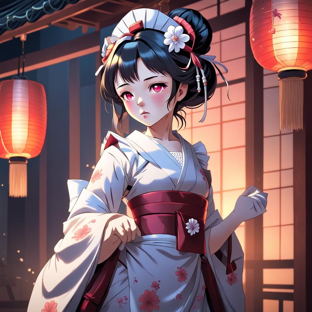 Anime Style Japanese Maid Geisha Art