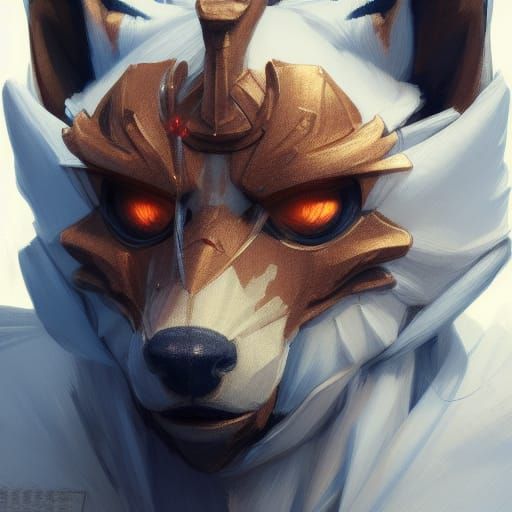 Hyperdetailed Fursuit Portrait in Triadic Colors