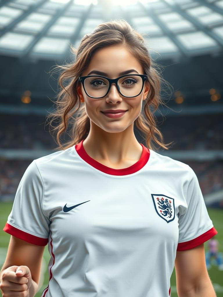 Ultrarealistic Portrait of a Confident English Football Fan