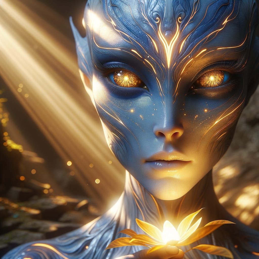 Alien Goddess in Dappled Light