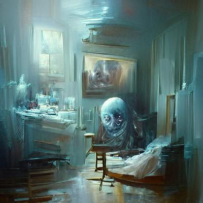 creepy visitor in baby blue room