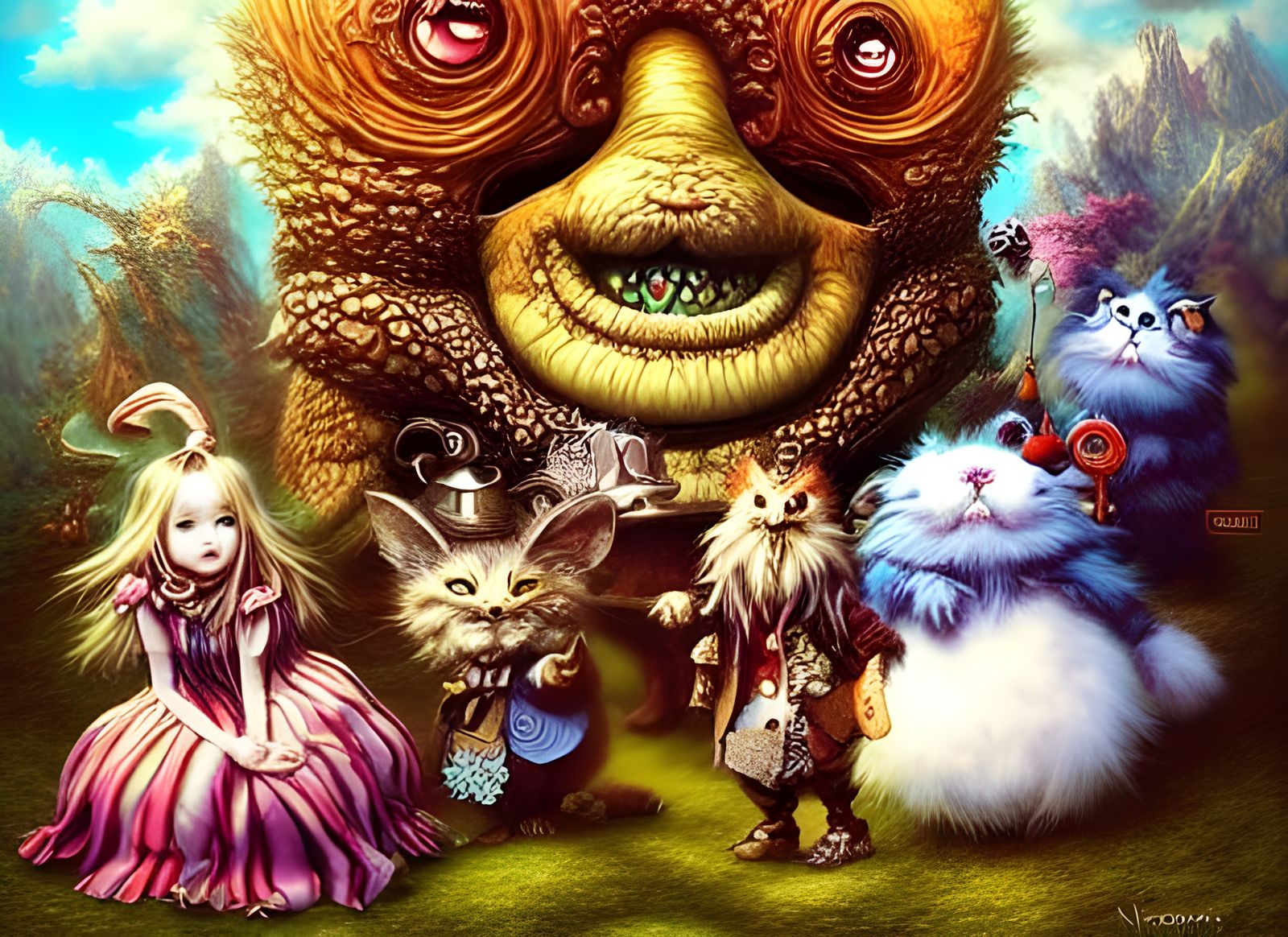 Whimsical Wonderland with One-Eyed Monsters