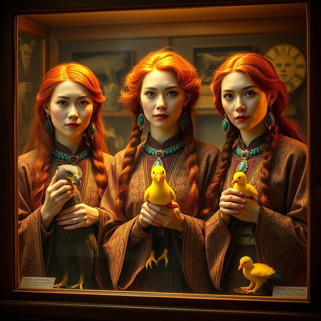 Mongolian Horsewomen in a Bygone Era Museum