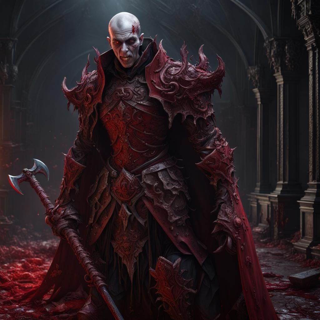 Scary Vampire Warrior in Haunted Castle