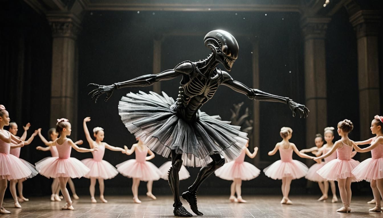 Xenomorph Ballerina in Pink Tutu