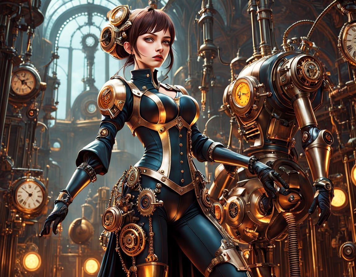 Steampunk Siren of Clockwork Marvels