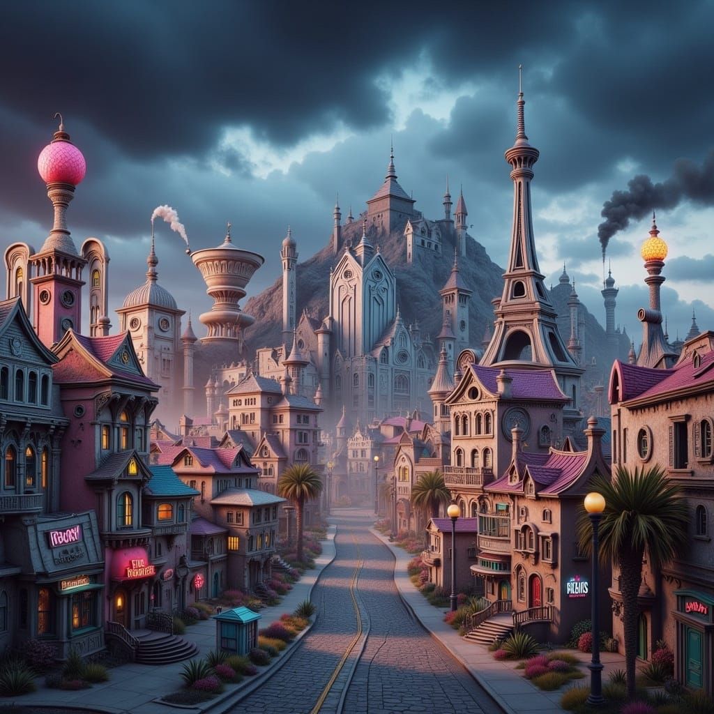 Las Vegas Skyline in Wonky Style