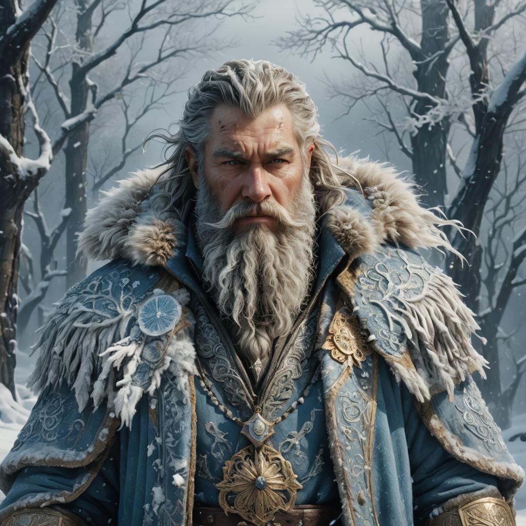 Bromir Frostbeard: Icy Cavern Fantasy Concept Art