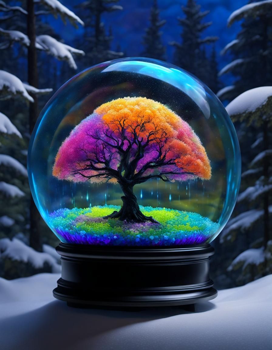 Liquified Soul in a Snowglobe with Nanoluminescent Patchwork