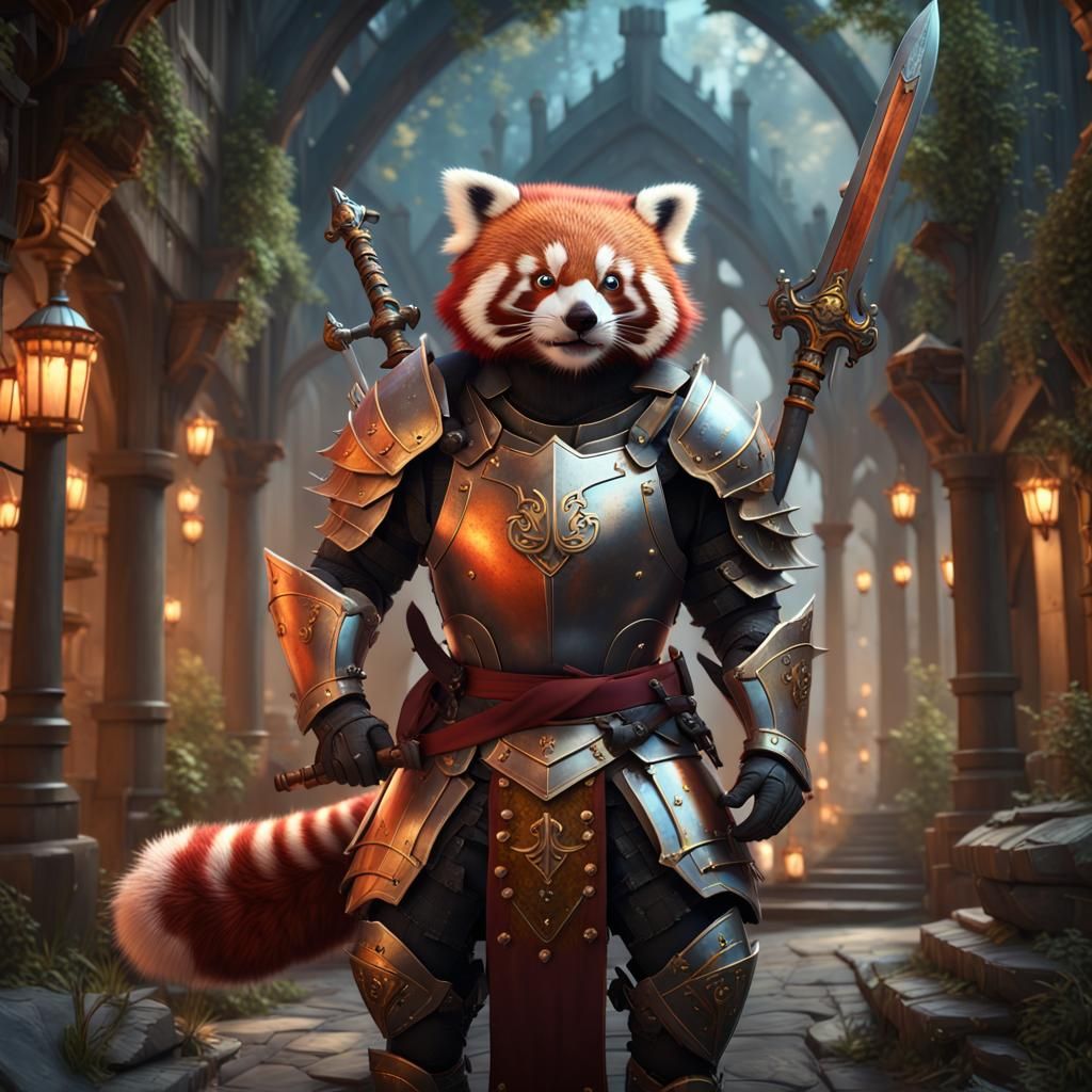 Red Panda Knight in Shining Armor