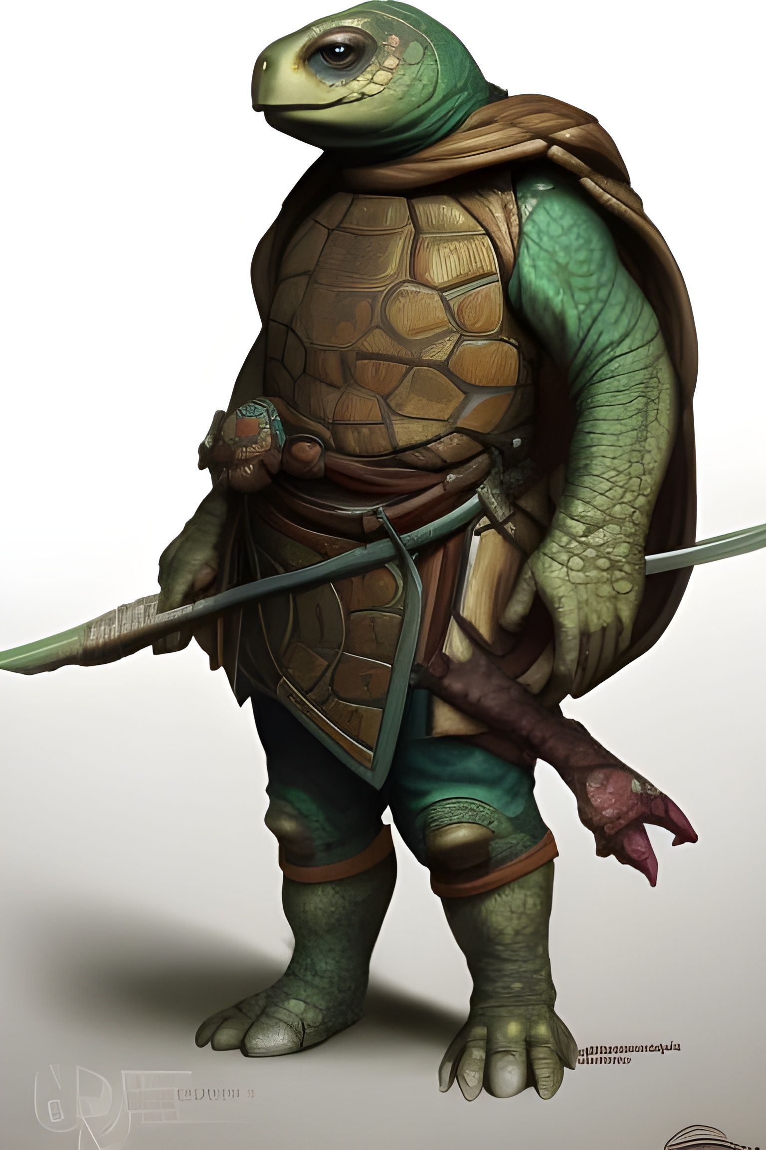 Turtle Bard Portrait in Fantasy Style