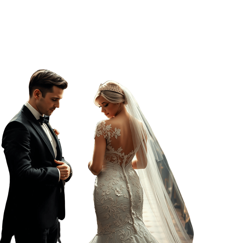 Bride Refuses Wedding Vows: Detailed Matte Painting