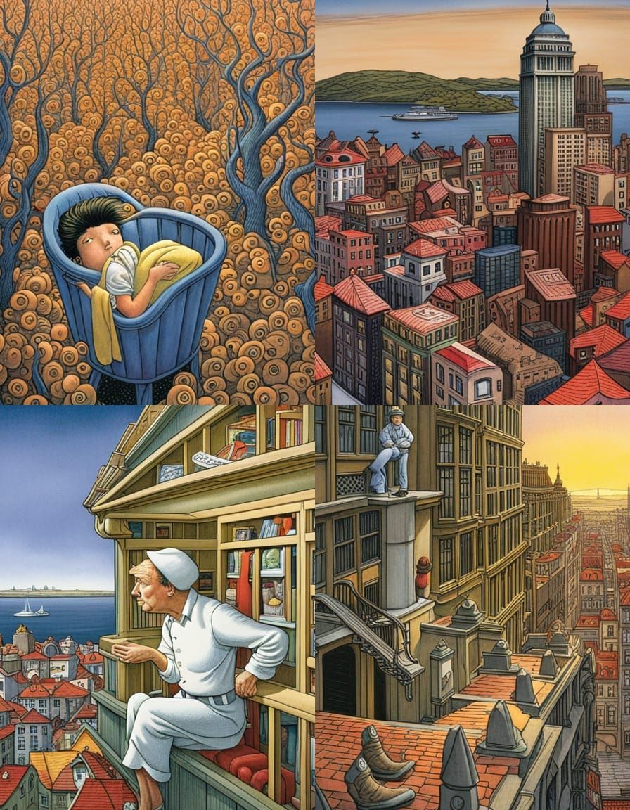 Imaginative Scene in David Wiesner Style