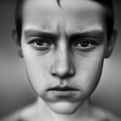Peaceful Face Portrait in Ambient Light