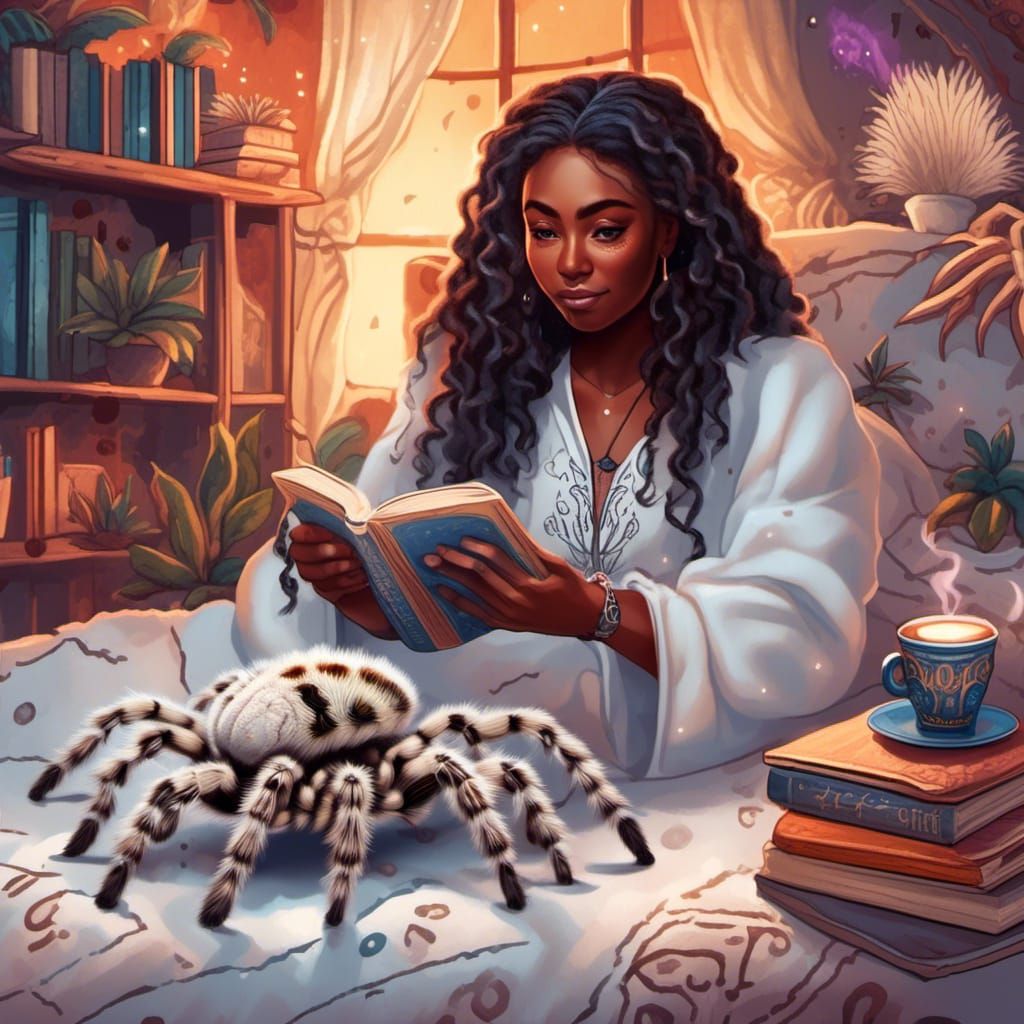 White Tarantula Wants a Pet: Astral Illustration