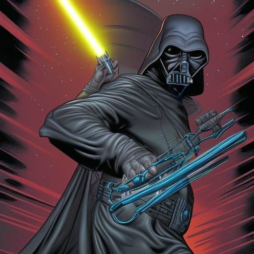Darth Vader T-Rex Comic Book Art