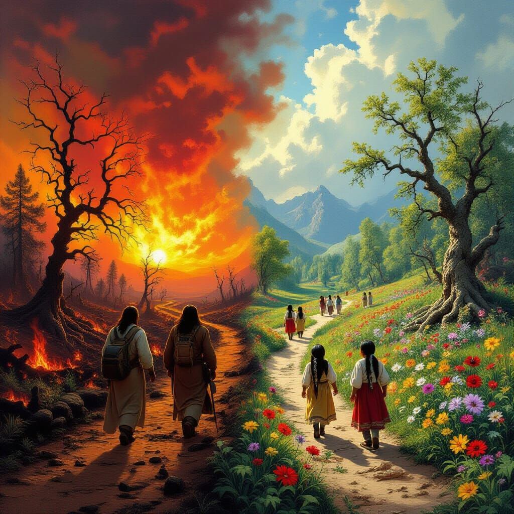 Contrasting Paths: Paradise and Wasteland