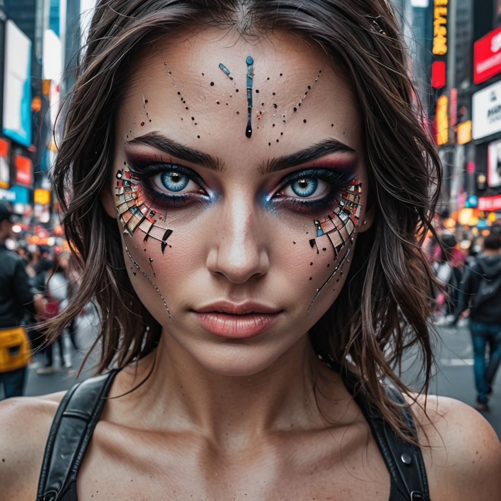 Macro Photograph of a Beautiful Thief in Times Square