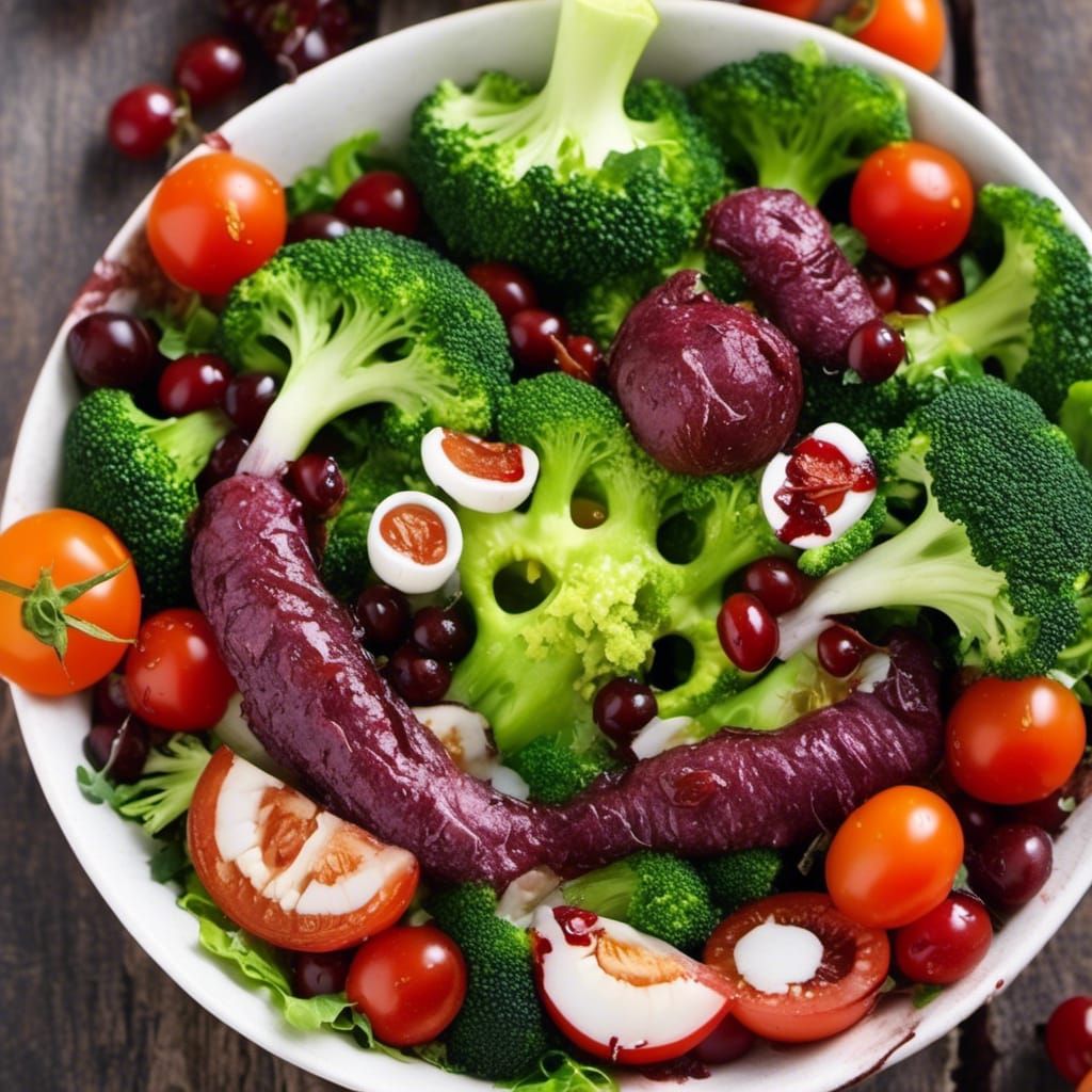 Disturbing Halloween Salad with Human Body Parts