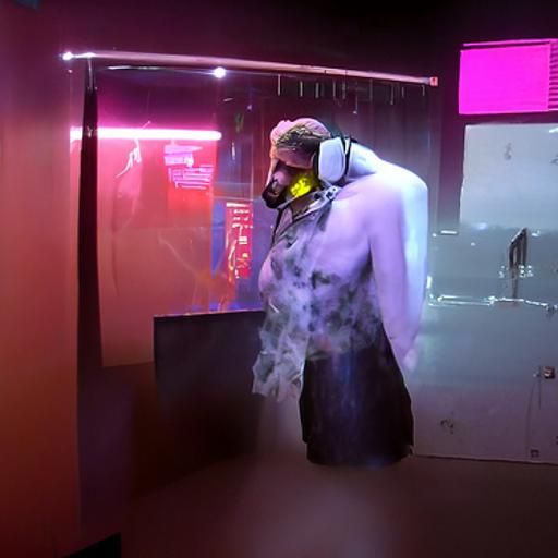 Man in Toxic Chamber: Cyberpunk 2099 Neon