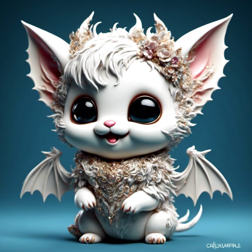 Kawaii Chibi Vampire Bat Rabbit with Wings