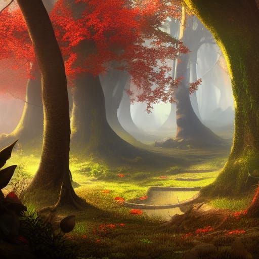 Fantastical Matte Painting with Deep Color in 8K