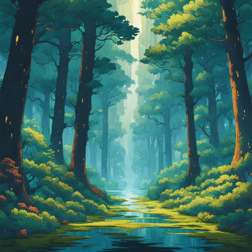 Majestic Girl in Cherry Blossom Forest