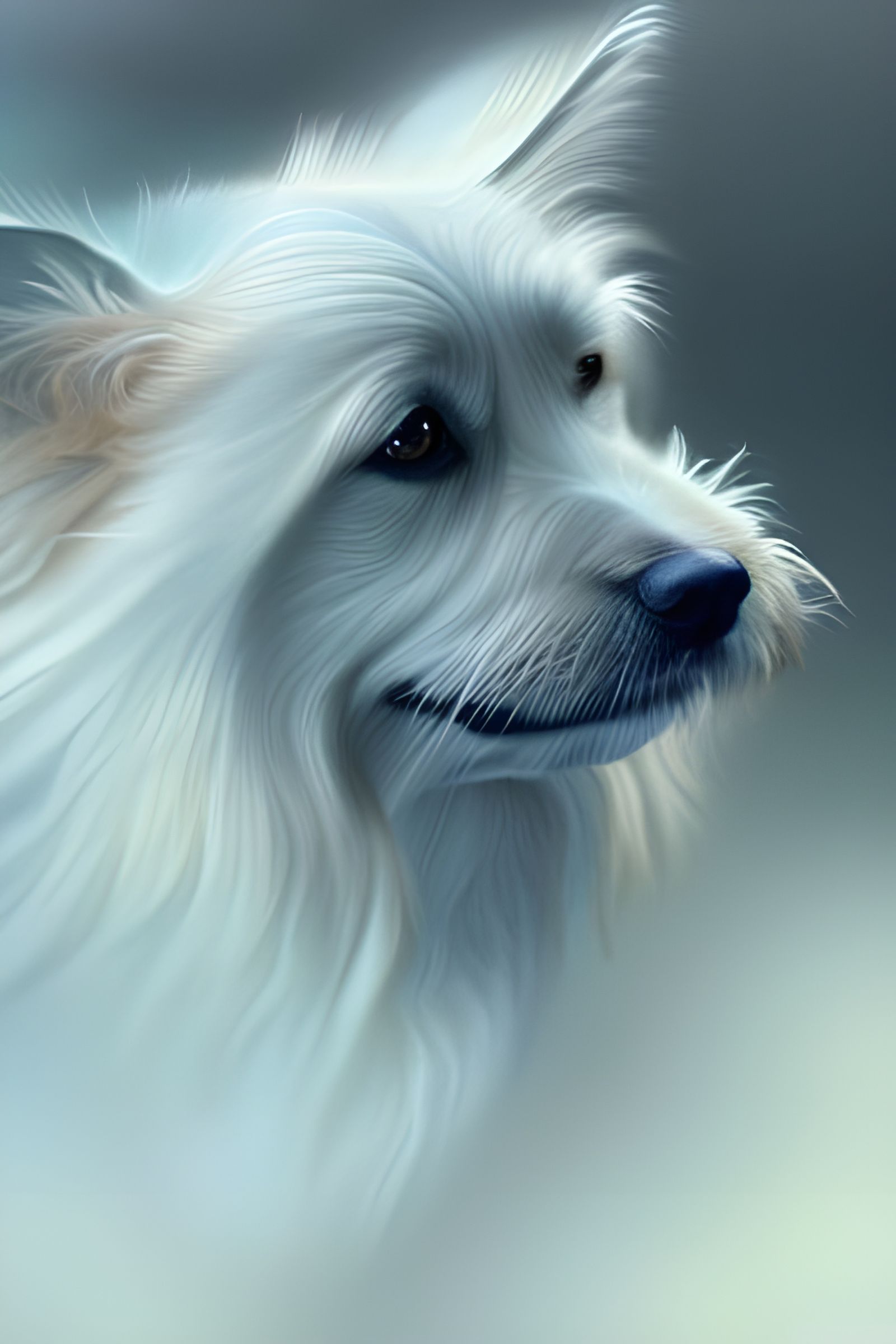 Fantasy Dog Portrait: Detailed Digital Painting
