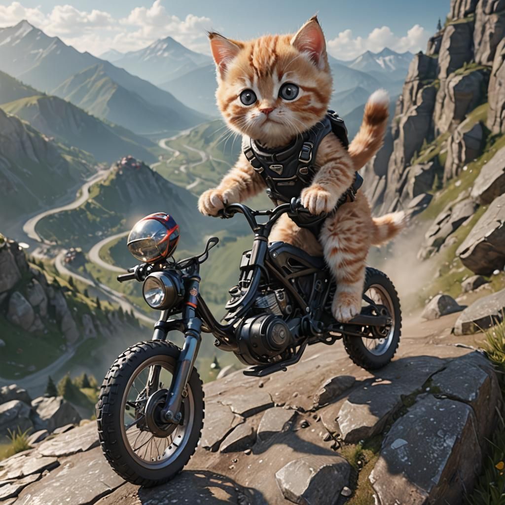 Adorable mountain biker