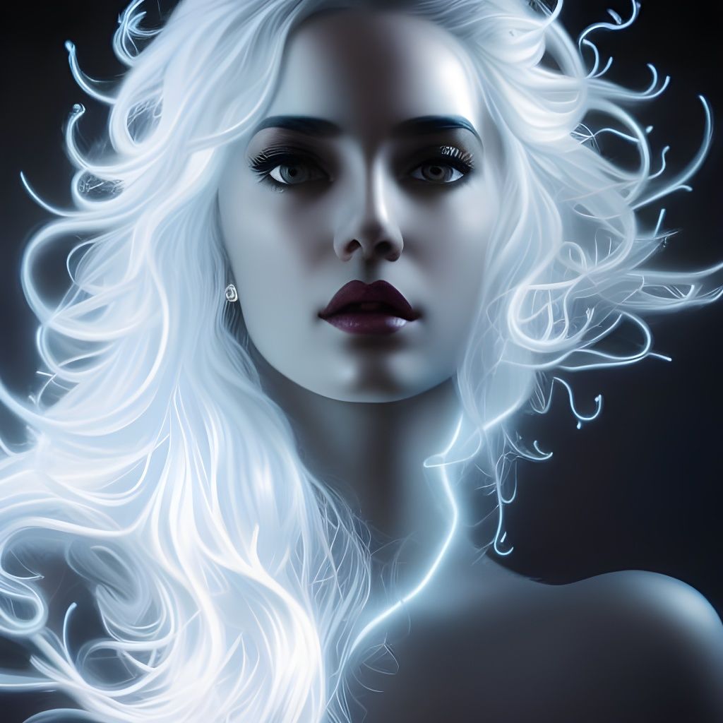 Noir Portrait of Girl with Neon Hair