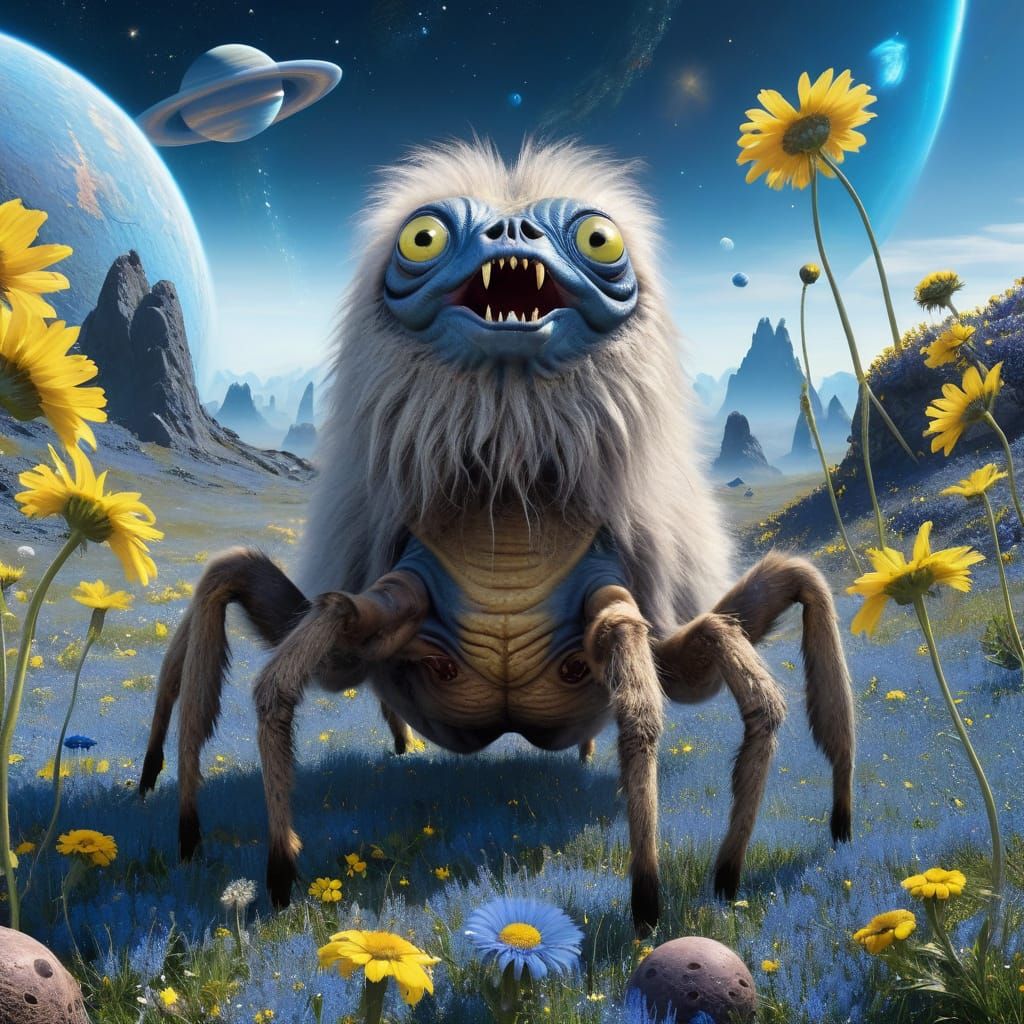 Six-Legged Creature Emerges from a Cosmic Portal in a Vibran...