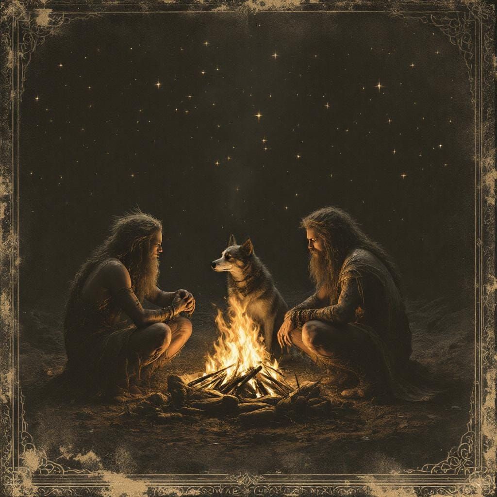 Fire was no longer a luxury—it was survival. And beside one such fire, in the bitter stillness between stars, the first ...