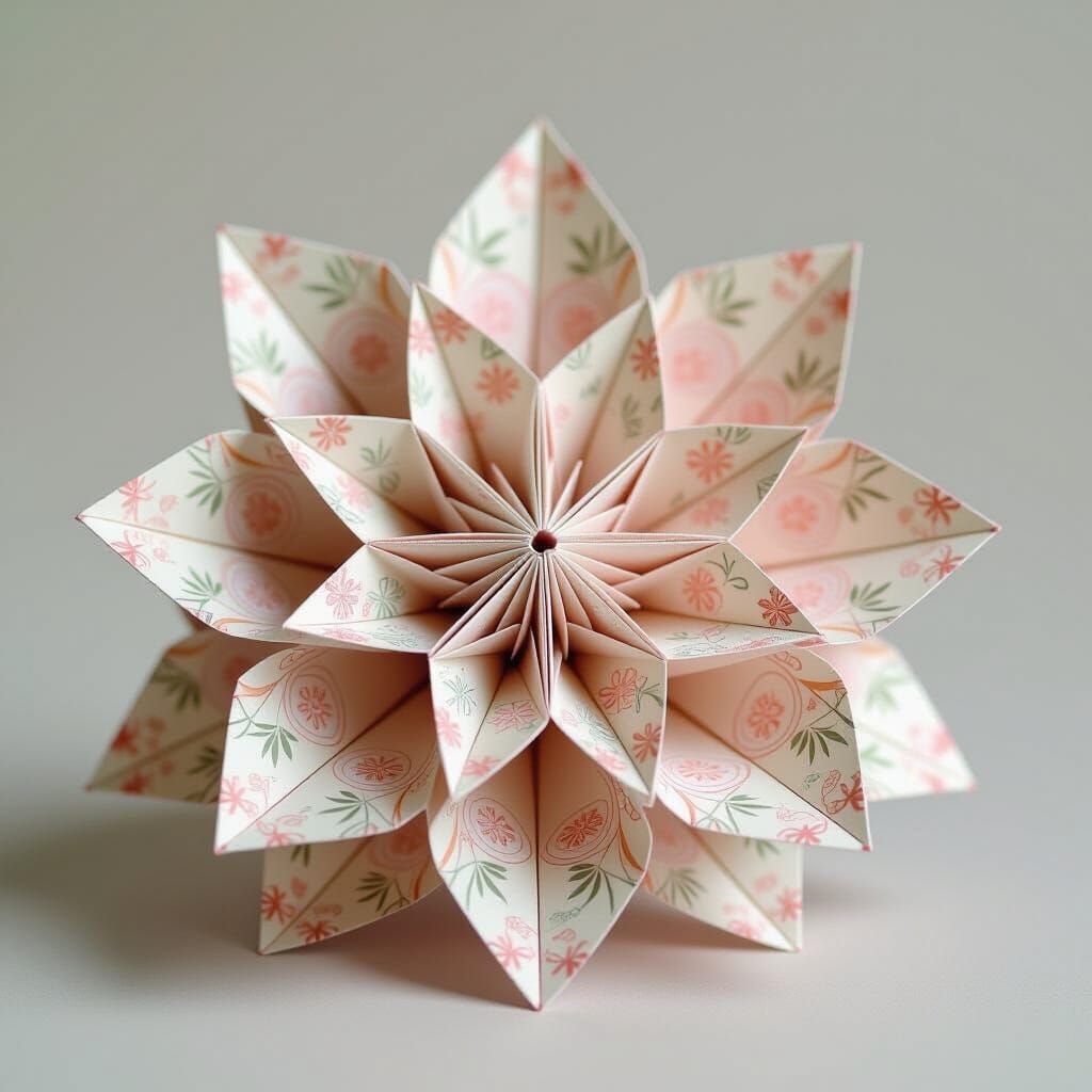 Folk Art Origami Papercraft in 8K Resolution