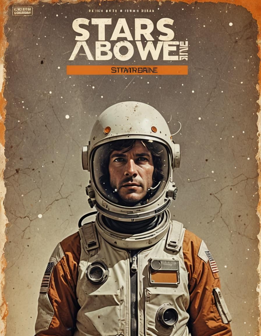 Retro Sci-Fi Magazine Cover with Stars