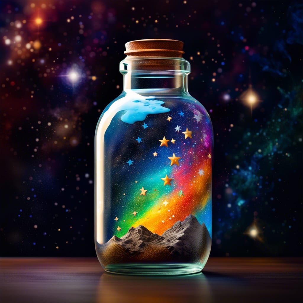 Earth in a Bottle with Stars: Splash Art