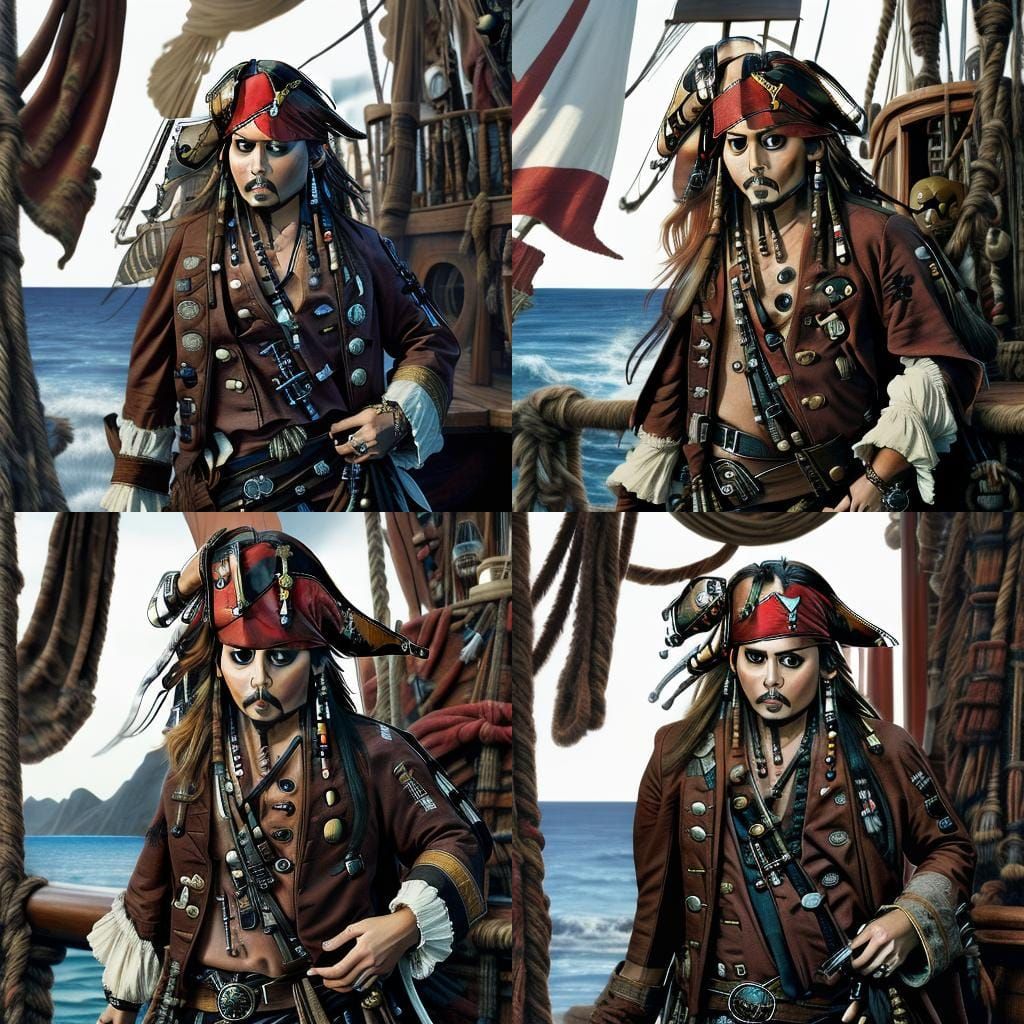 Pirate Captain Portrait in Digital Painting Style