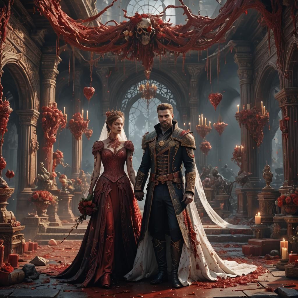 Fantastical Blood Couple Wedding in Deep Color