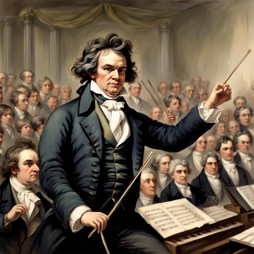 Orchestra Performance in the Early 1800s, Watercolor Style