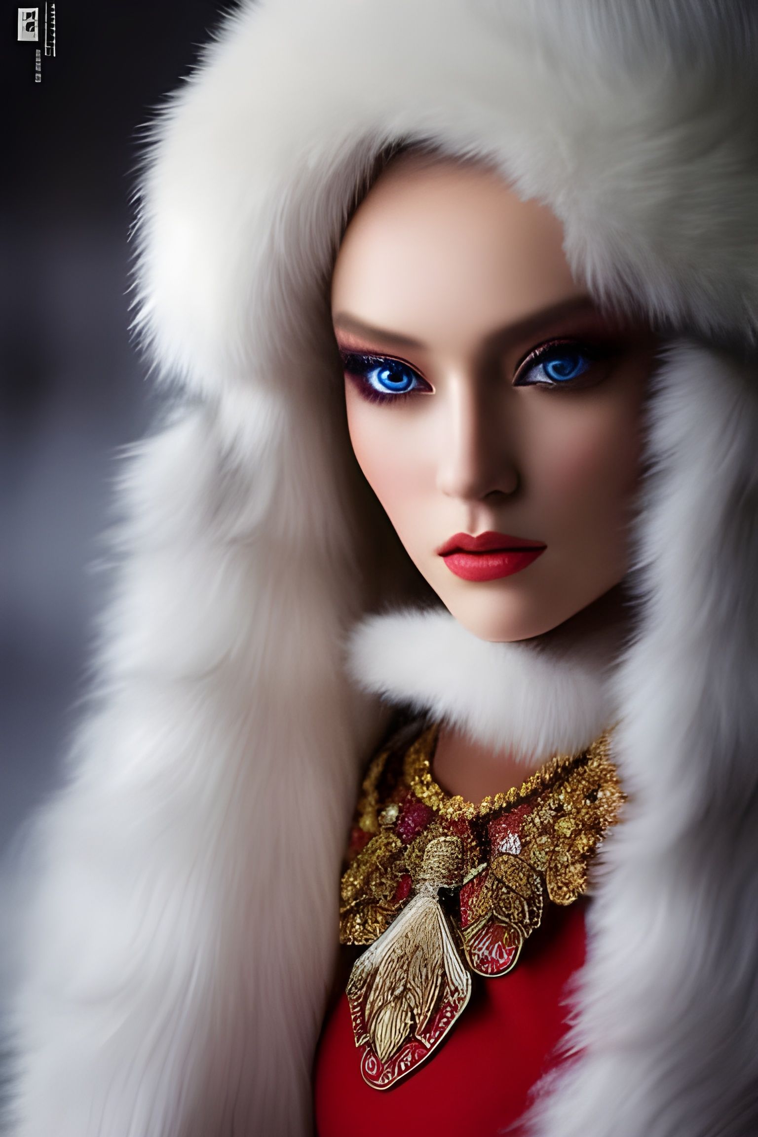 Beautiful Mrs. Claus Portrait in Digital Art Style