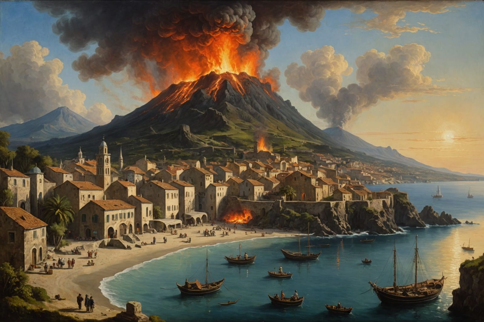 Volcanic Goddess Emerges: An Oil Painting