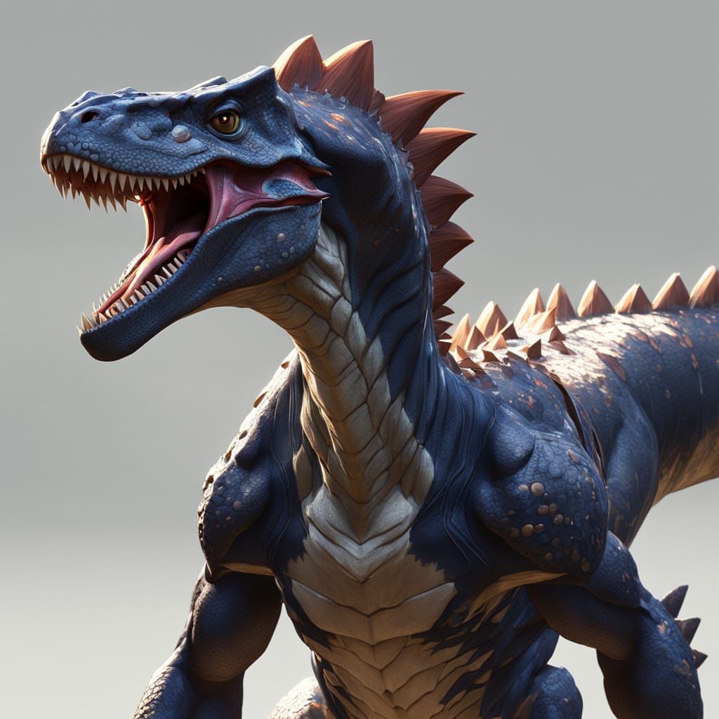 Epic Anime-Inspired Dinosaur Concept Art