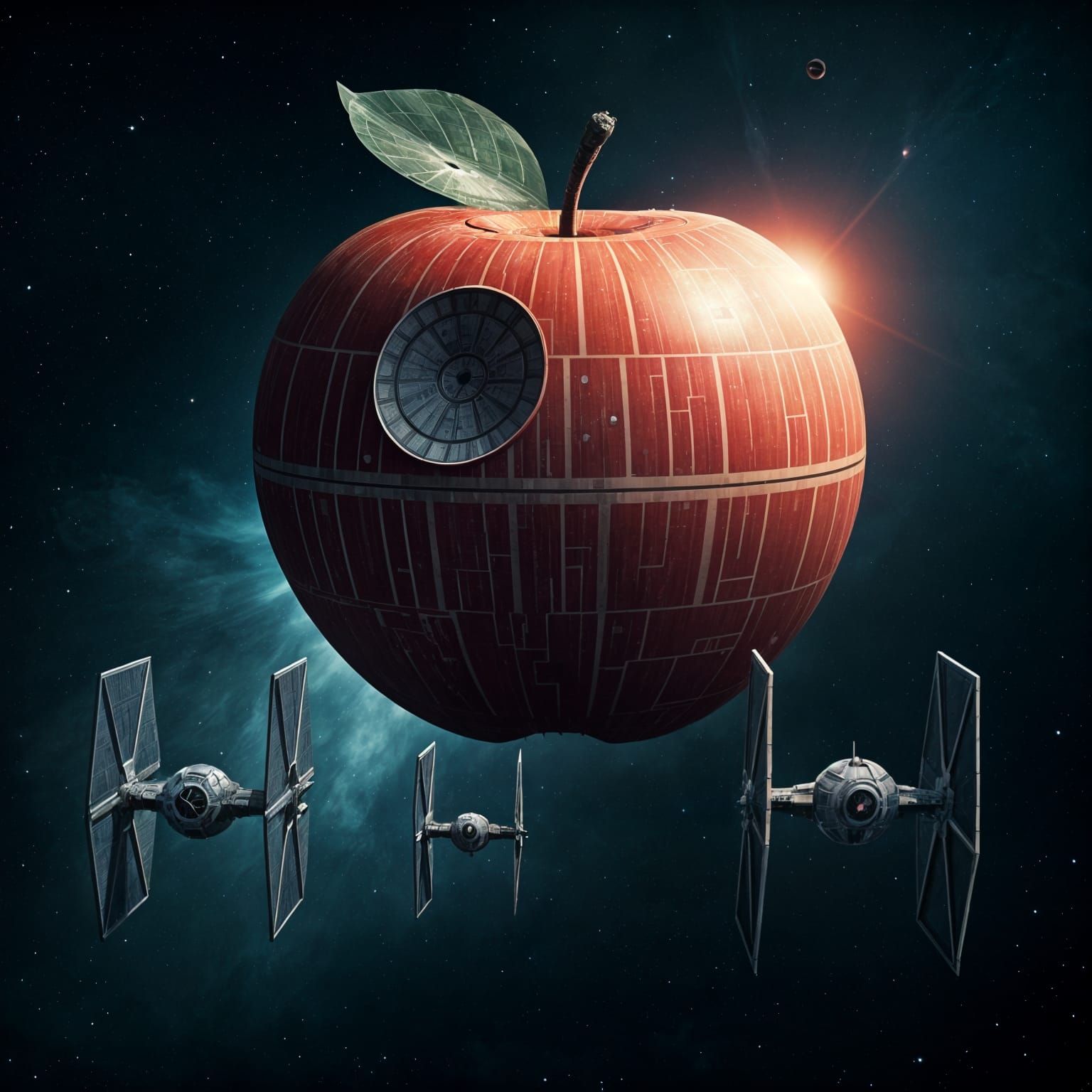 Apple Death Star: TIE Fighters in Space, Detailed Matte Pain...