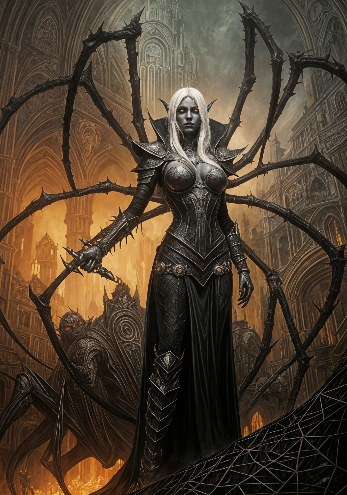 Spider Queen Book Cover: Oil Painting of D&D Manual