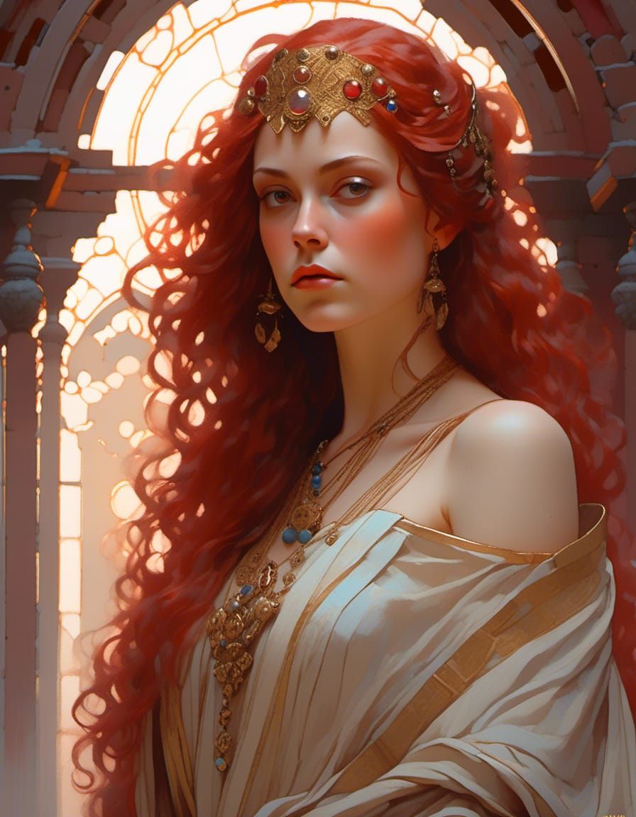 Renaissance Jedi Lady Portrait in Hyperrealism