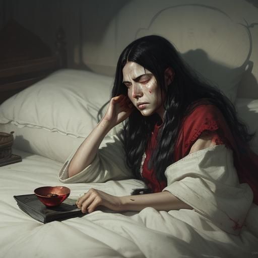 Sinister Heart Ablaze: A Dark Fantasy Artwork