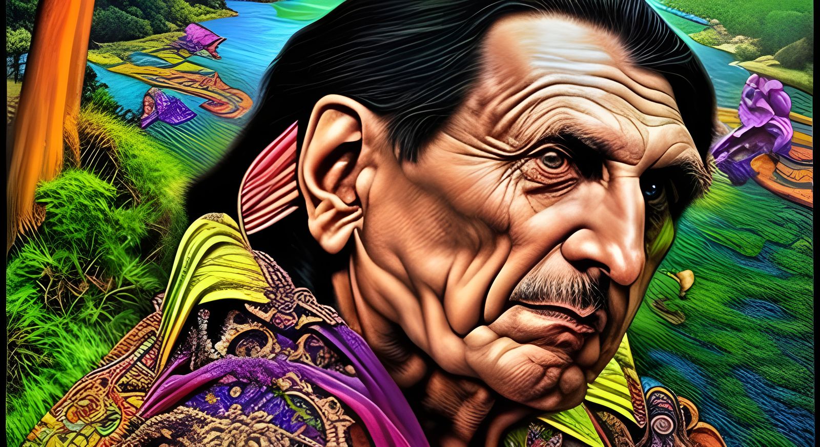 Surreal Man with Toe Nose, Digital Illustration