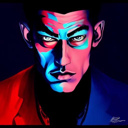 Blown Ink Explosion in Anime Style