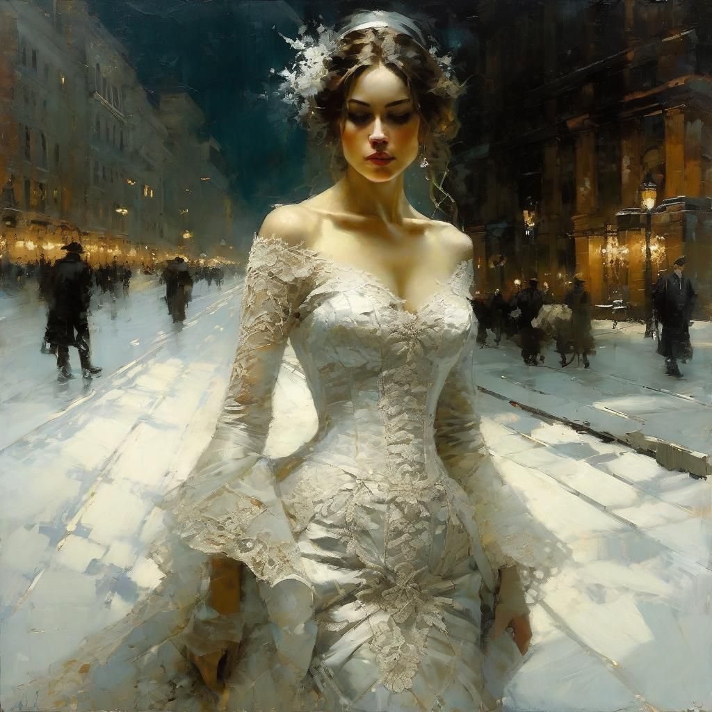 Lacy Snow Beauty in Impressionistic Realism